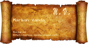 Markon Vanda névjegykártya